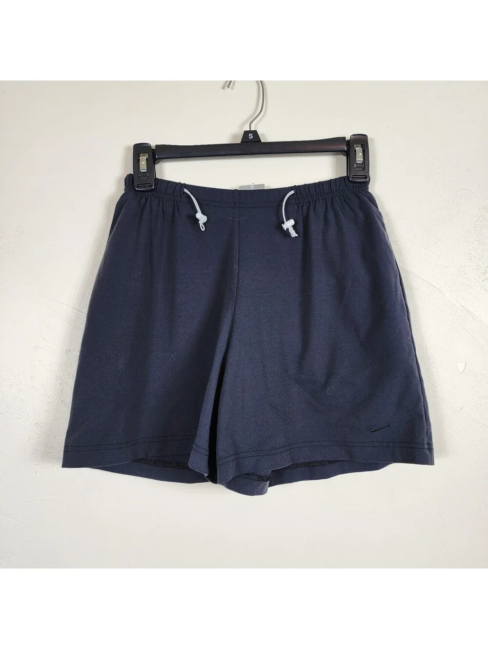 Nike Youth Girls Medium 10-12 Navy Blue Athletic Running Shorts Elastic Drawcord